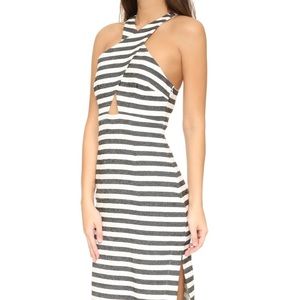 Mara Hoffman Black Striped Cross-Front Maxi Dress